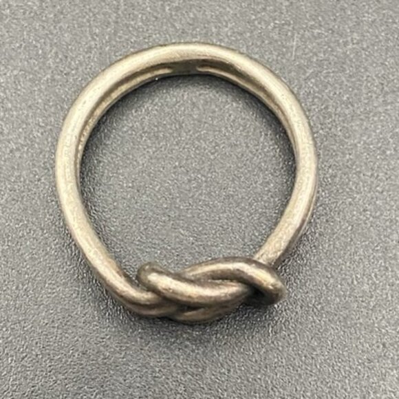 Vtg Sterling Silver Love Knot Ring Size 5 Handmade Tested 3 g Unisex Pinky Midi - Picture 2 of 8